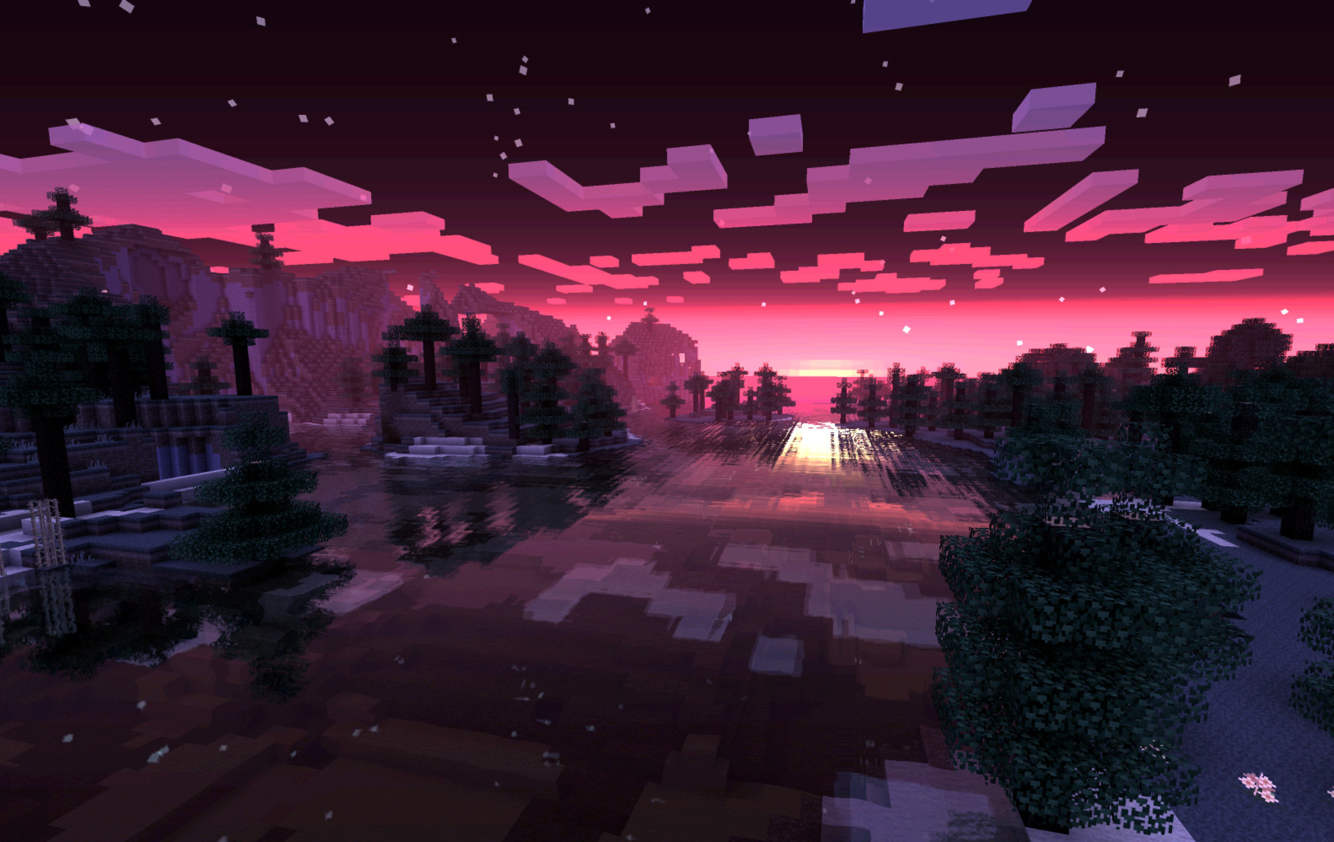 Minecraft Sunset Image